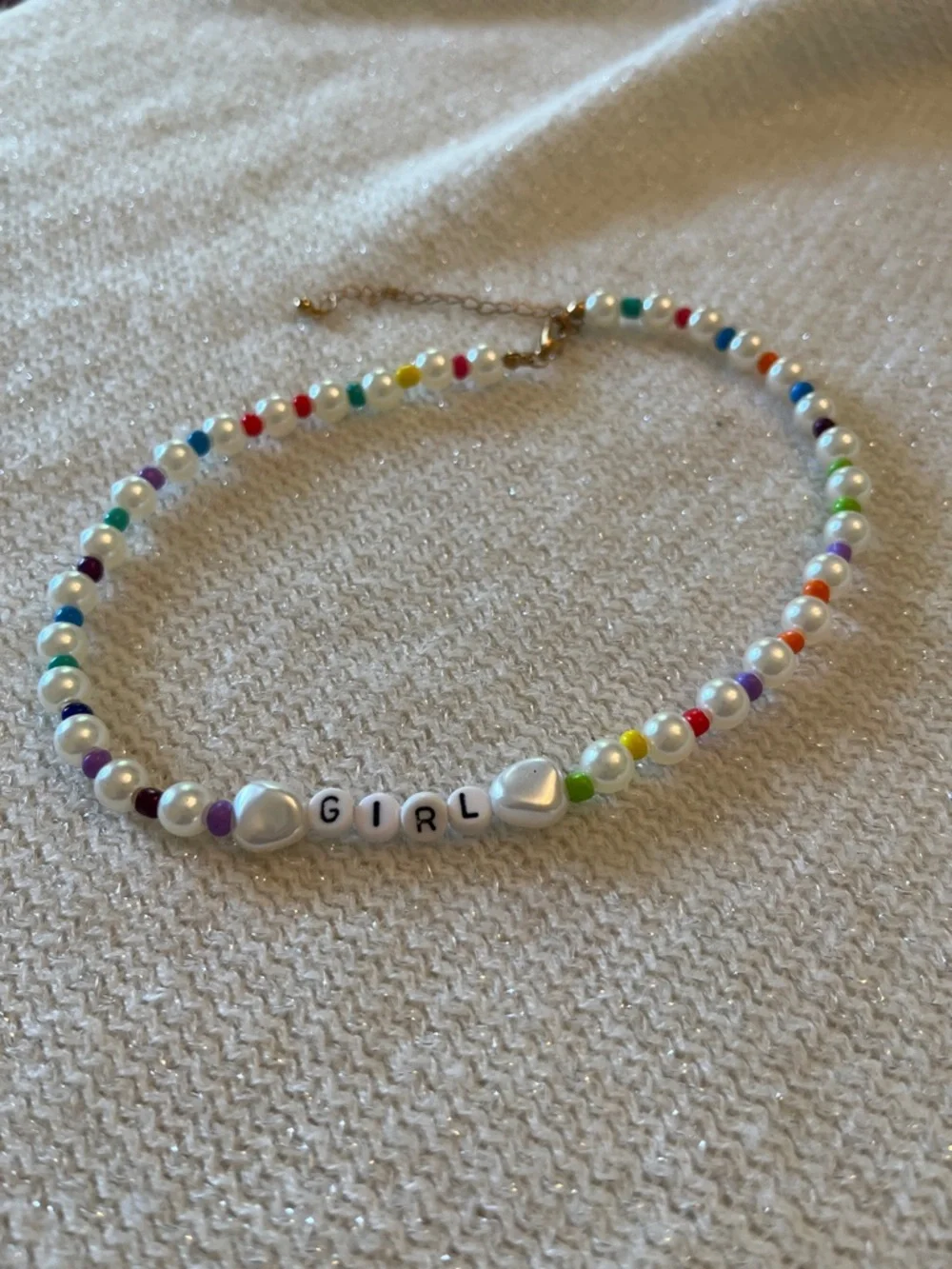 GIRL Pearl & Rainbow Bead Choker